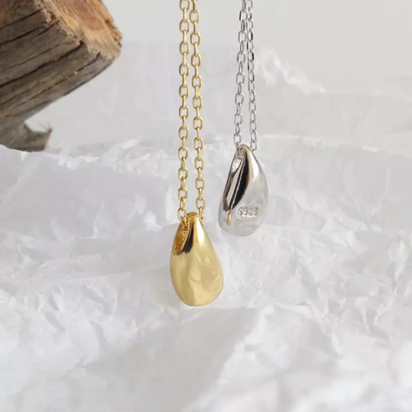NEW Water Drop Necklace | 18k Gold Vermeil Over Sterling Silver - Picture 3 of 14